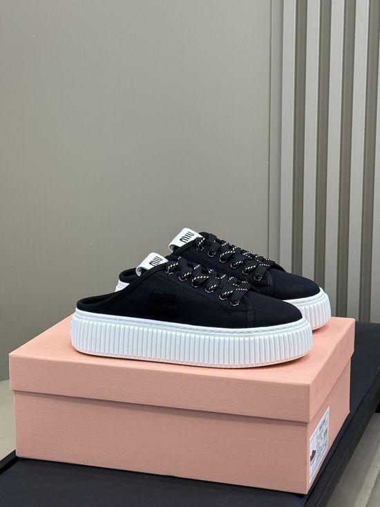 Miu Miu Thick Sole Comfortable Height Increasing Casual Sneakers