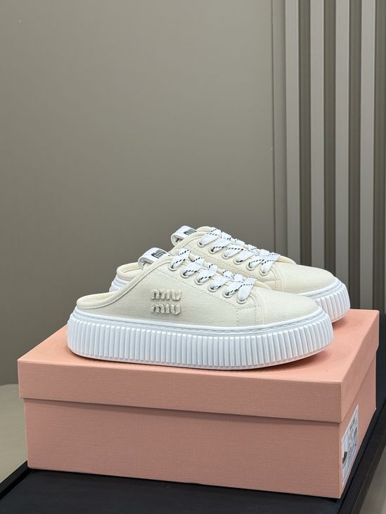 Miu Miu Thick Sole Comfortable Height Increasing Casual Sneakers