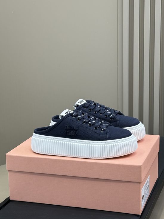 Miu Miu Thick Sole Comfortable Height Increasing Casual Sneakers