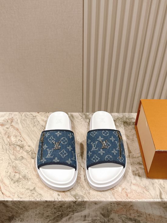 Louis Vuitton 3D Printed Upper Casual Comfort Slip On Slippers
