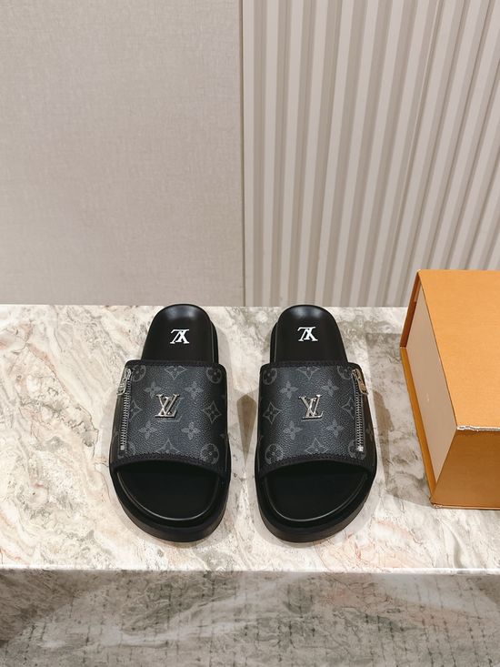 Louis Vuitton 3D Printed Upper Casual Comfort Slip On Slippers