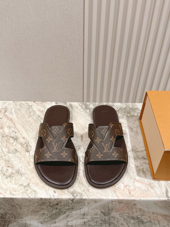 Louis Vuitton 3D Printed Upper Casual Comfort Slip On Slippers
