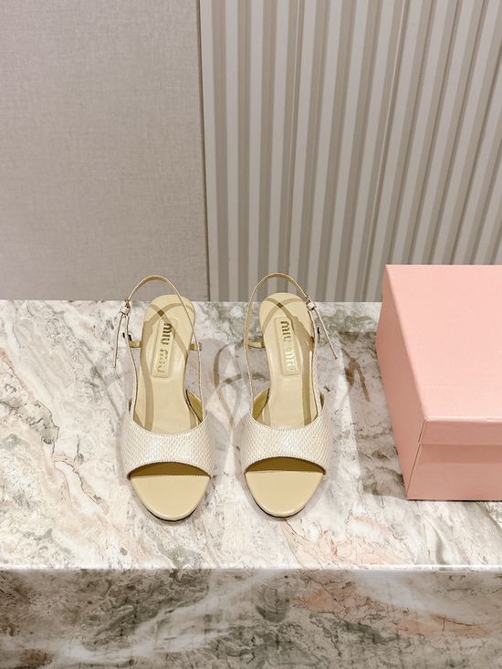 Miu Miu Snakeskin Pattern Leather Comfortable Fashion Sandals