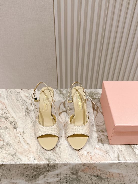 Miu Miu Snakeskin Pattern Leather Comfortable Fashion Sandals