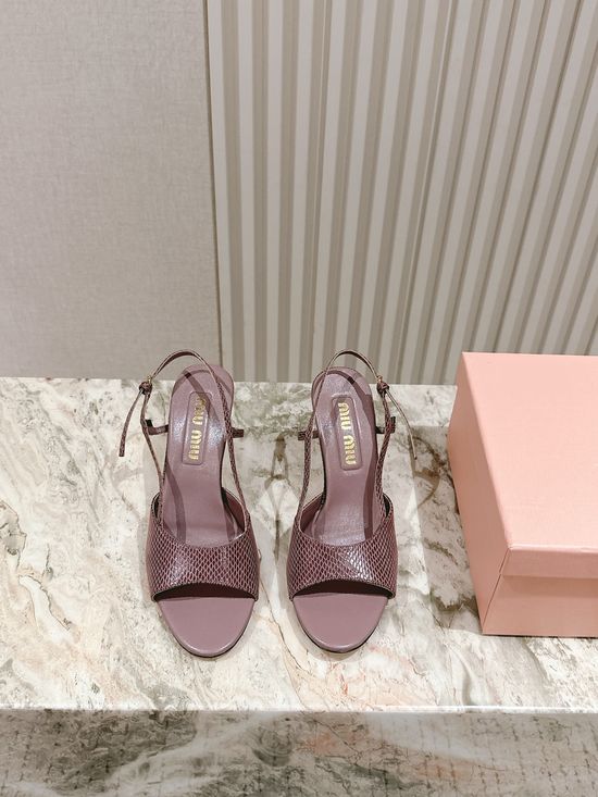 Miu Miu Snakeskin Pattern Leather Comfortable Fashion Sandals