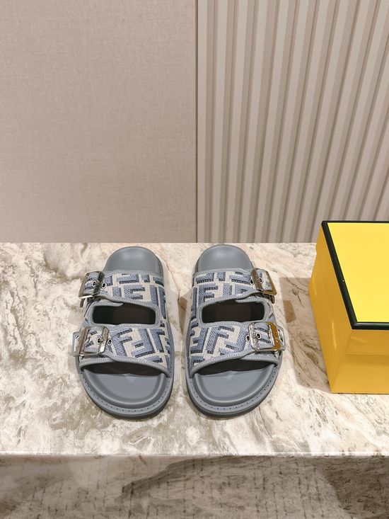 Fendi Premium Fabric Soft Lining Non-slip Casual Slides