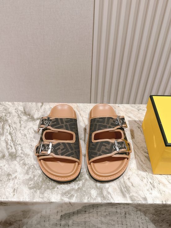 Fendi Premium Fabric Soft Lining Non-slip Casual Slides