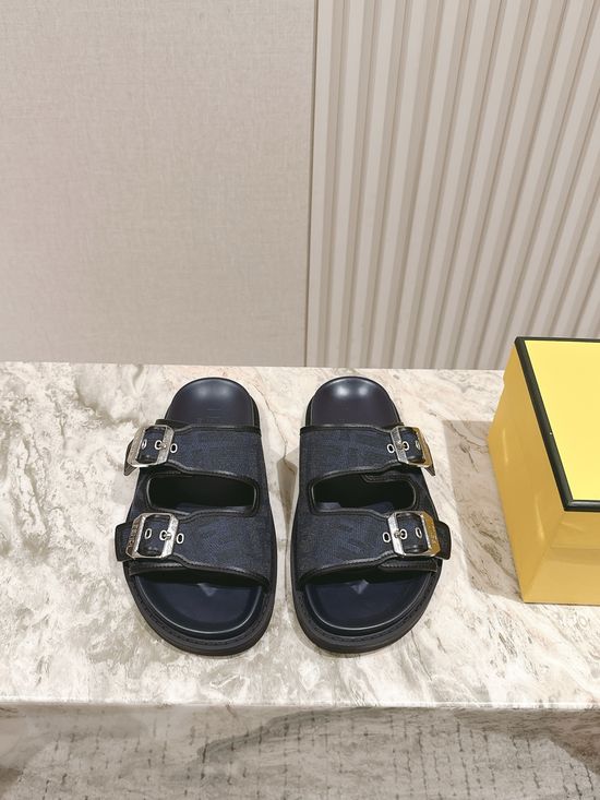 Fendi Premium Fabric Soft Lining Non-slip Casual Slides