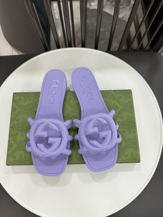 Gucci Shiny TPU Classic Design Beach Jelly Shoes