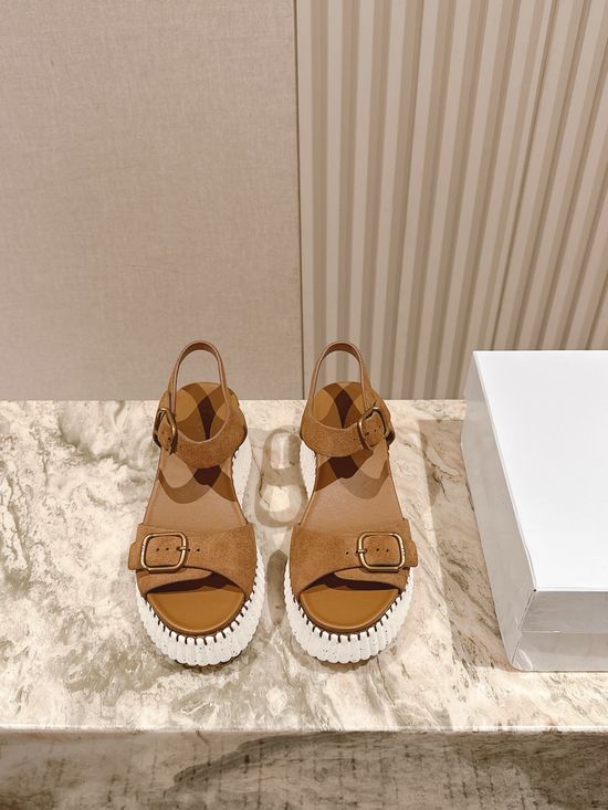 Chloe Comfortable Elastic Embroidered Height Increasing Sandals