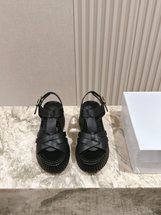 Chloe Comfortable Elastic Embroidered Height Increasing Sandals