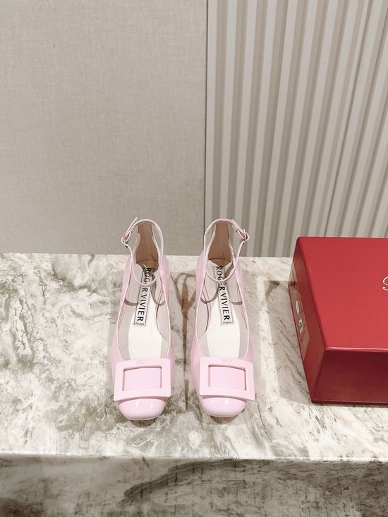 Jimmy Choo Elegant Rhinestone Buckle Patent Leather Low Heel Pumps