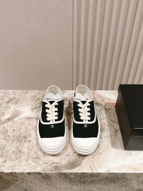 Chanel Two Tone Casual Sneaker with Quilted Detail