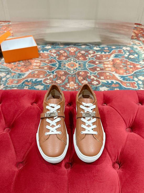 Hermes Classic Buckle Casual Shoes with Premium Leather