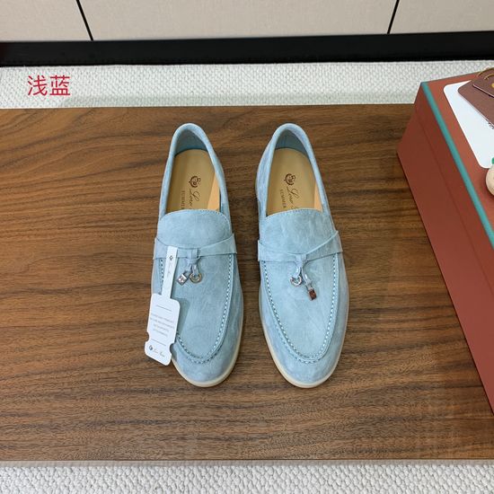 Loro Piana Suede Loafers Hand-Stitched Leather Sole Lined Shoes