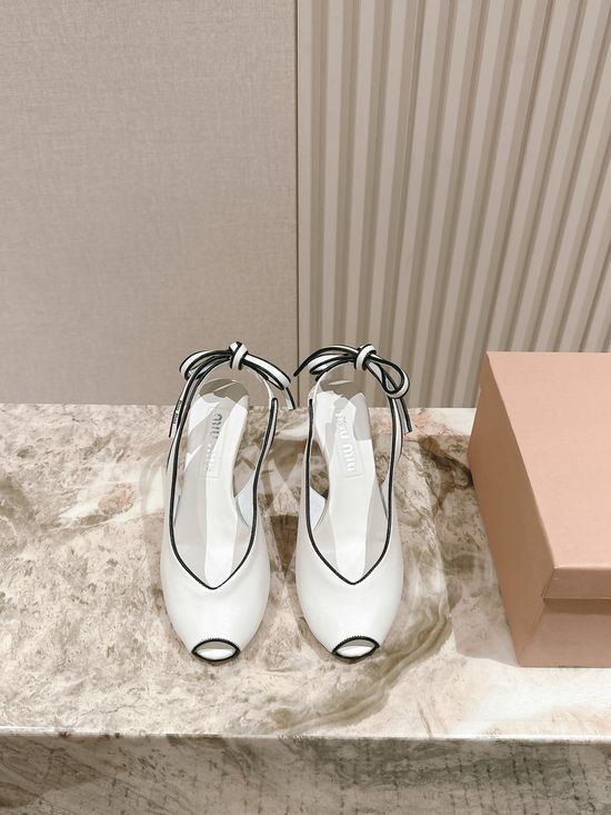 Miu Miu Peep Toe High Heel Casual Daily Sandals
