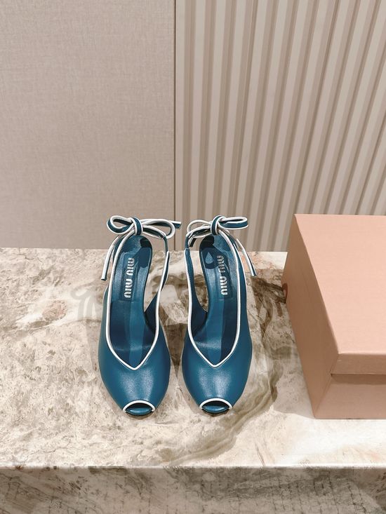 Miu Miu Peep Toe High Heel Casual Daily Sandals