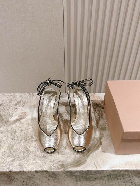 Miu Miu Peep Toe High Heel Casual Daily Sandals