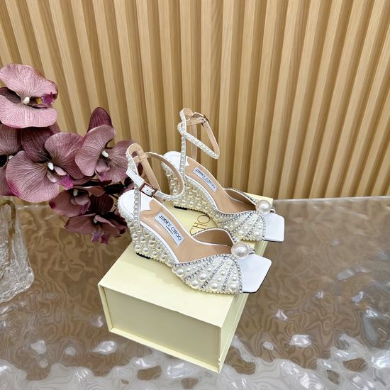 Jimmy Choo Chic Pearl Chain High Heel Evening Dress Shoes