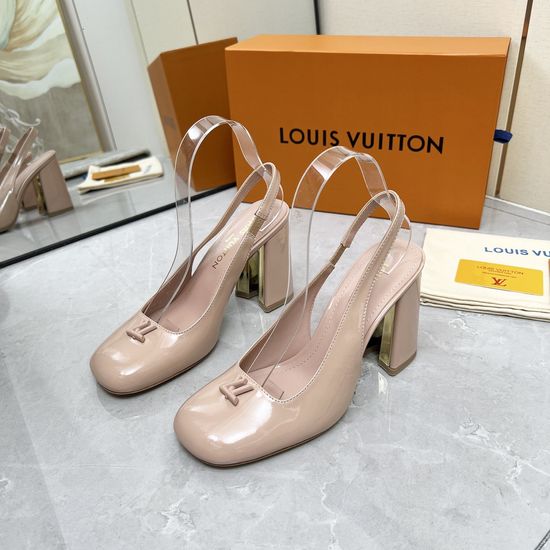 Louis Vuitton Logo Decor Multi Heel Height Leather Sole Sandals