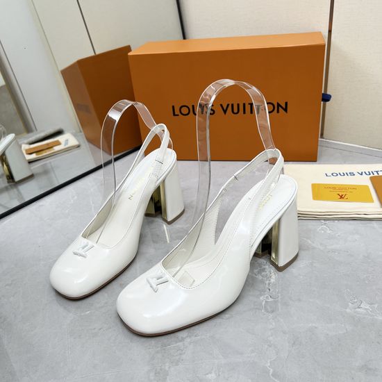 Louis Vuitton Logo Decor Multi Heel Height Leather Sole Sandals