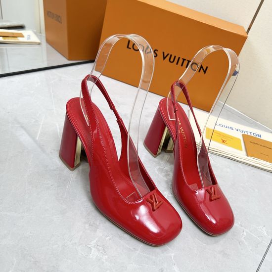 Louis Vuitton Logo Decor Multi Heel Height Leather Sole Sandals