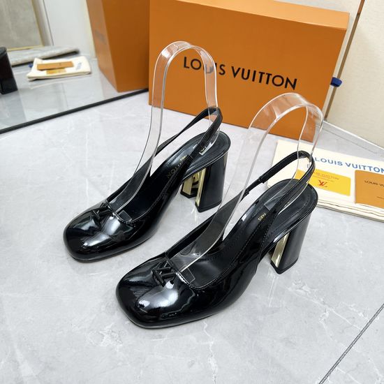 Louis Vuitton Logo Decor Multi Heel Height Leather Sole Sandals
