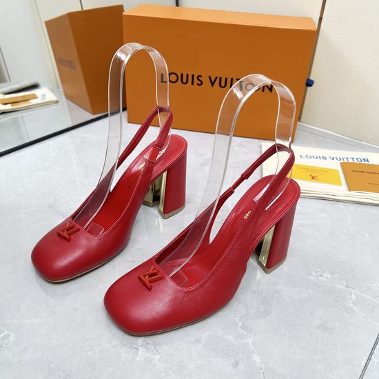 Louis Vuitton Logo Decor Multi Heel Height Leather Sole Sandals