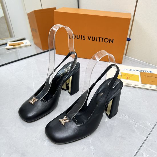 Louis Vuitton Logo Decor Multi Heel Height Leather Sole Sandals