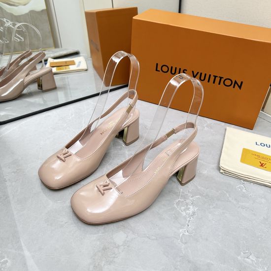 Louis Vuitton Logo Decor Multi Heel Height Leather Sole Sandals