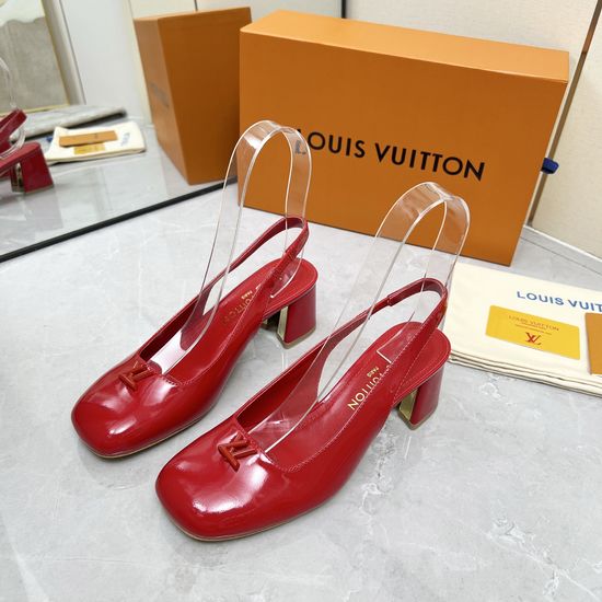 Louis Vuitton Logo Decor Multi Heel Height Leather Sole Sandals