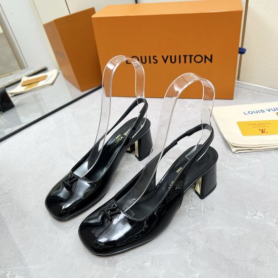 Louis Vuitton Logo Decor Multi Heel Height Leather Sole Sandals