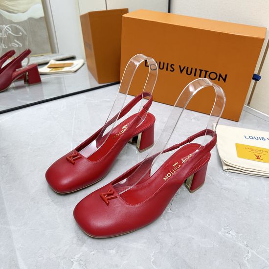 Louis Vuitton Logo Decor Multi Heel Height Leather Sole Sandals