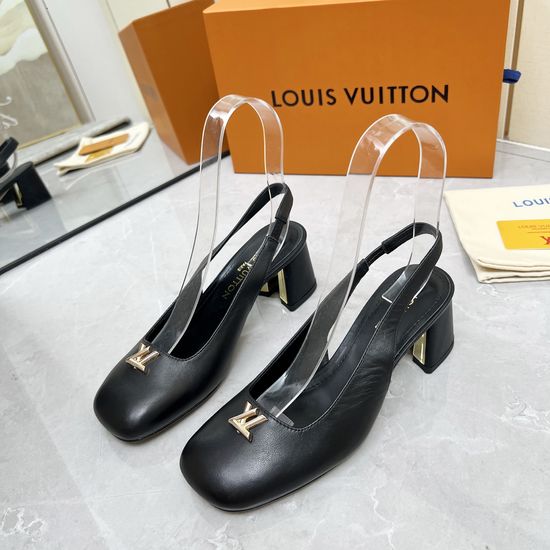 Louis Vuitton Logo Decor Multi Heel Height Leather Sole Sandals