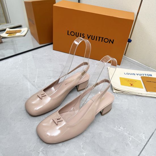 Louis Vuitton Logo Decor Multi Heel Height Leather Sole Sandals