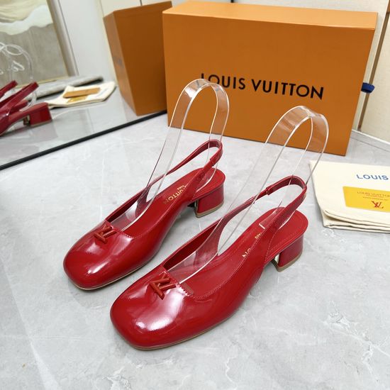Louis Vuitton Logo Decor Multi Heel Height Leather Sole Sandals