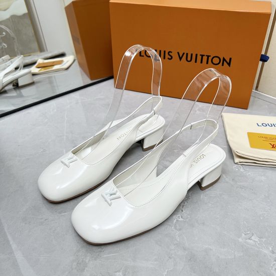 Louis Vuitton Logo Decor Multi Heel Height Leather Sole Sandals