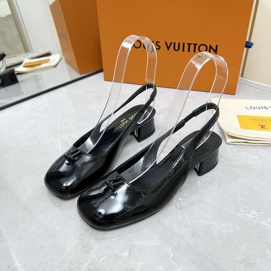 Louis Vuitton Logo Decor Multi Heel Height Leather Sole Sandals