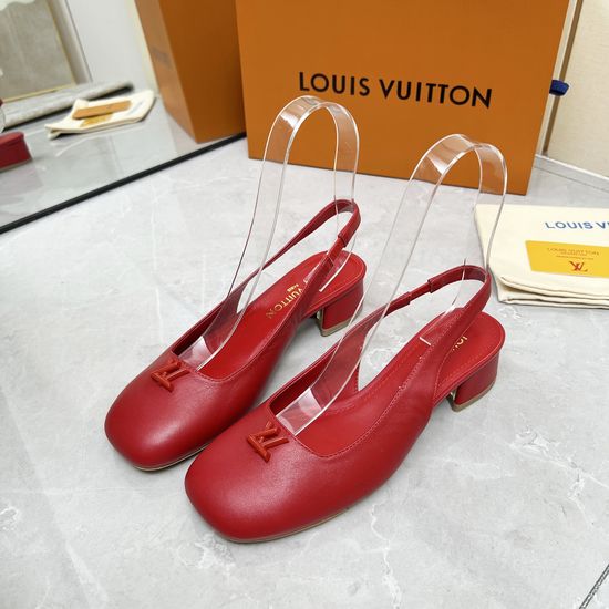 Louis Vuitton Logo Decor Multi Heel Height Leather Sole Sandals