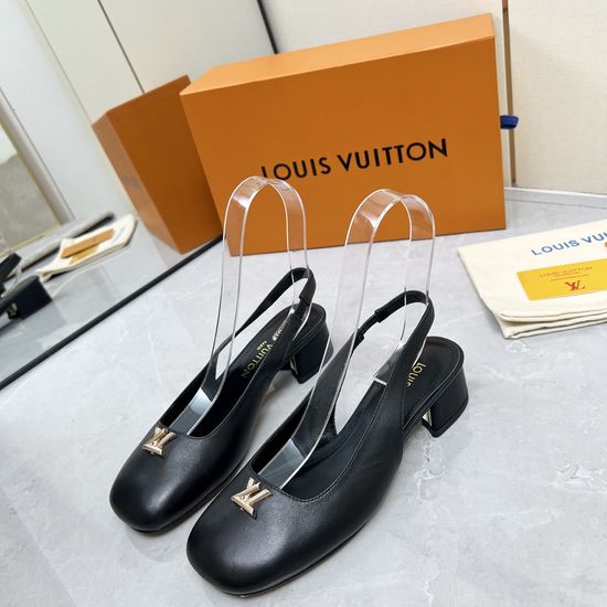 Louis Vuitton Logo Decor Multi Heel Height Leather Sole Sandals