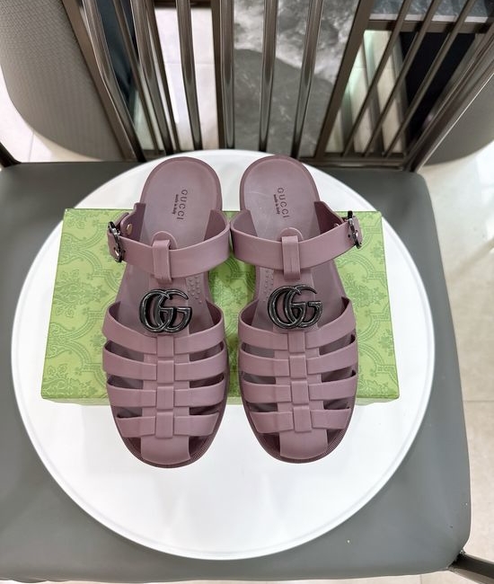 Gucci Half-open Translucent TPU Jelly Sandals Fine Workmanship
