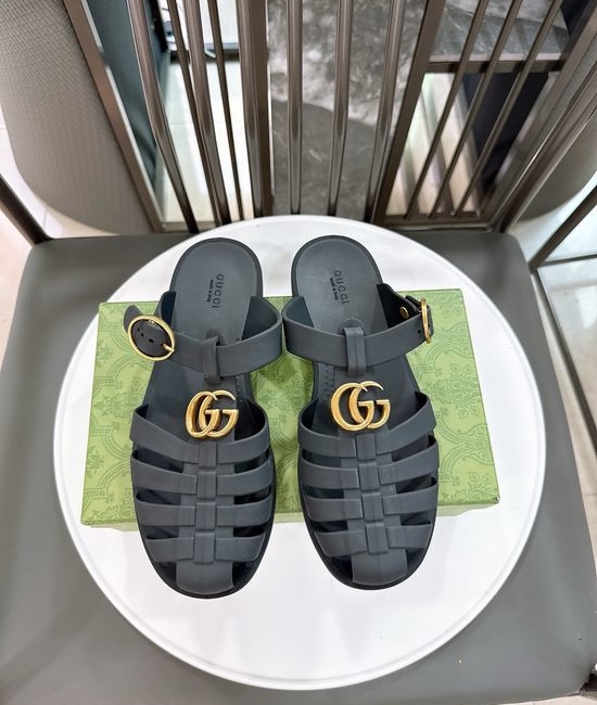 Gucci Half-open Translucent TPU Jelly Sandals Fine Workmanship