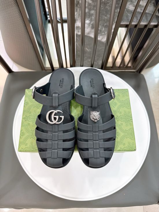 Gucci Half-open Translucent TPU Jelly Sandals Fine Workmanship