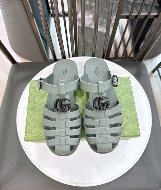Gucci Half-open Translucent TPU Jelly Sandals Fine Workmanship