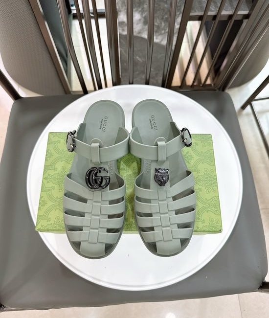 Gucci Half-open Translucent TPU Jelly Sandals Fine Workmanship