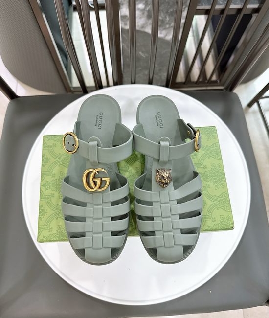 Gucci Half-open Translucent TPU Jelly Sandals Fine Workmanship