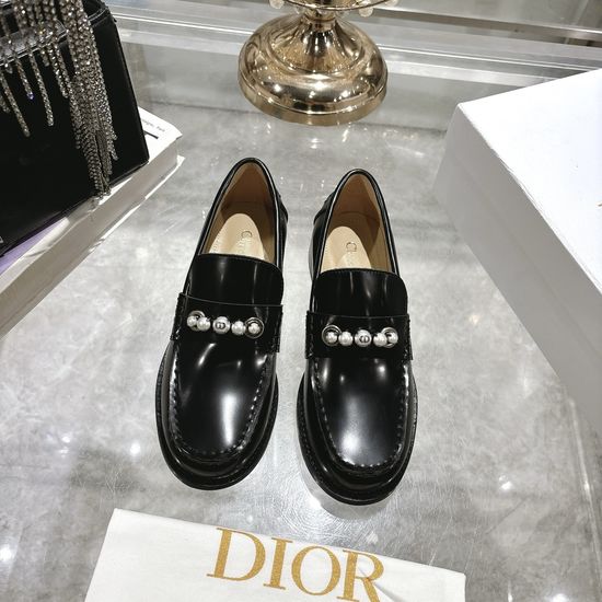Christian Dior Classic Leather Loafers Comfortable Daily Footwear