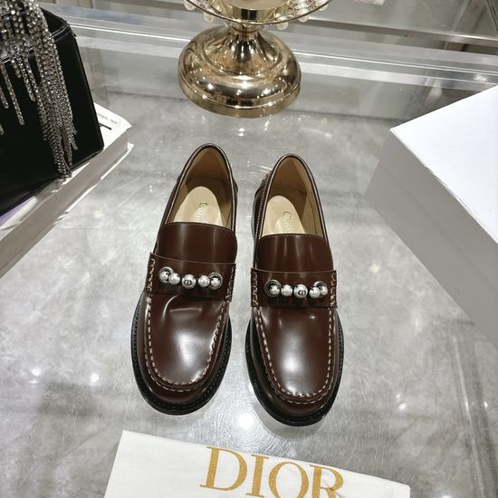Christian Dior Classic Leather Loafers Comfortable Daily Footwear