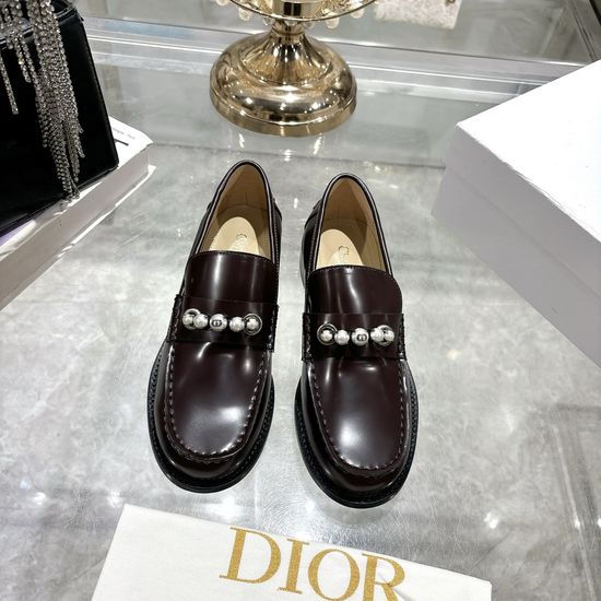 Christian Dior Classic Leather Loafers Comfortable Daily Footwear