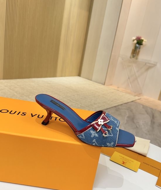 Louis Vuitton LV Mid Heel Leather Sandals Premium Soft Lining Durable Leather Sole